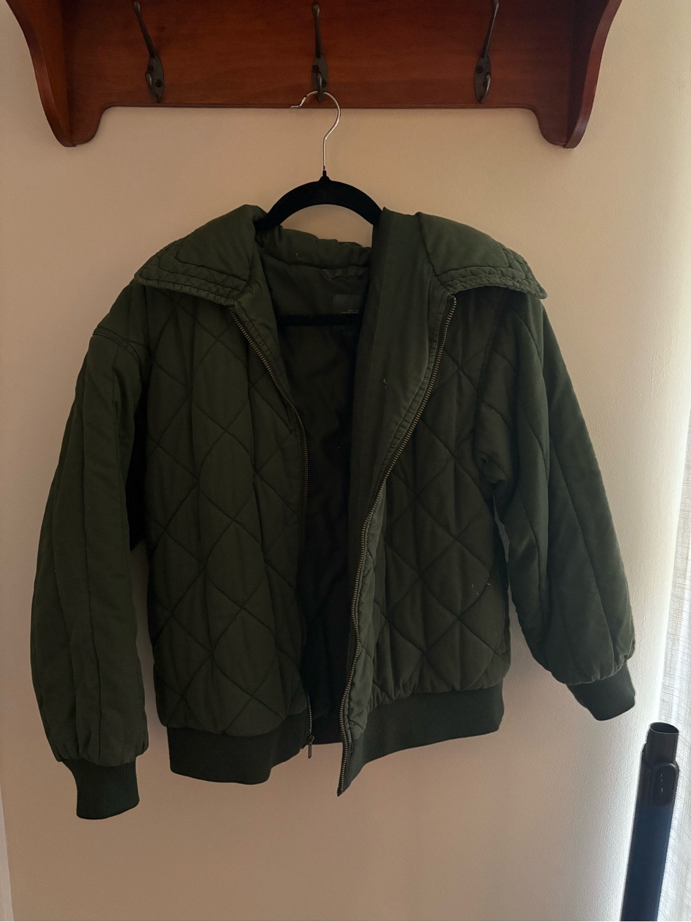 wild fable Quilted Olive Green Bomber Jacket